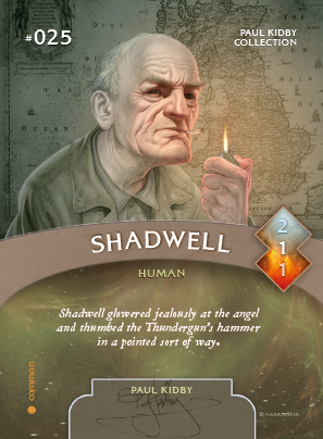 Trading card of Shadwell, featuring artwork by Paul Kidby.