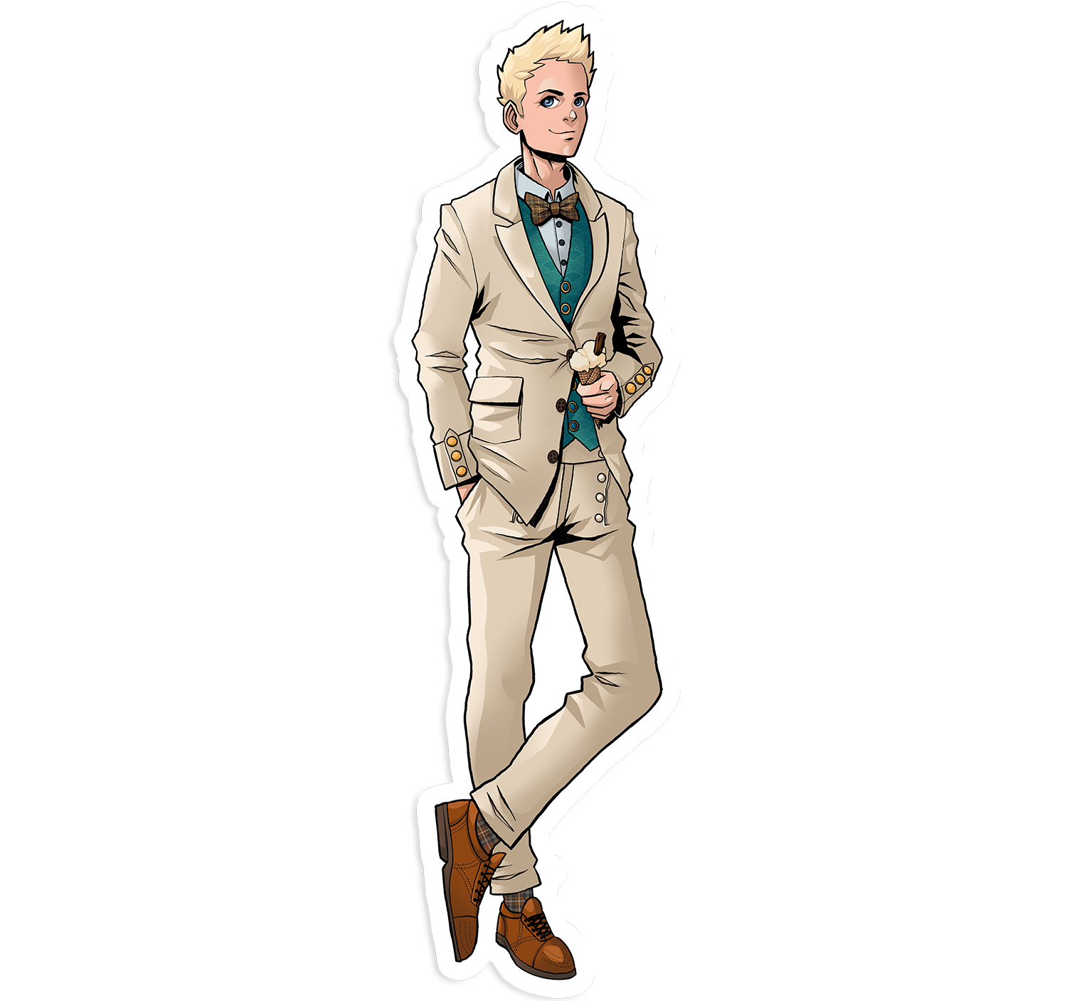 Aziraphale Anime sticker