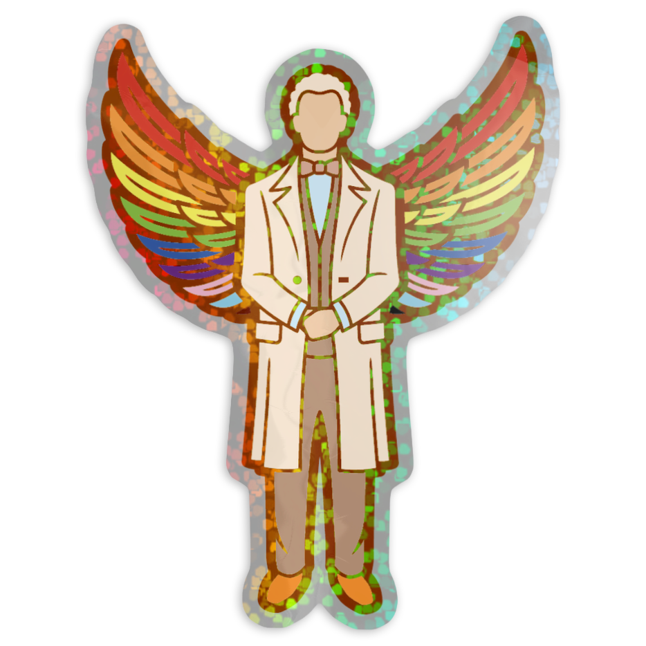 Sticker: Aziraphale LGBTQ+ Pride Rainbow Wings [Limited Edition]