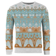 The front of the Good Omens Aziraphale Christmas jumper