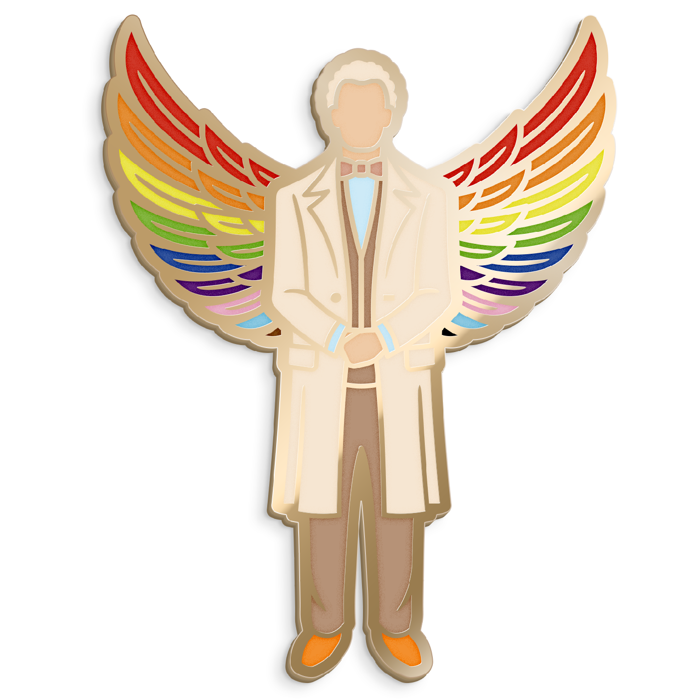Enamel pin: Aziraphale LGBTQ+ Pride Wings [Limited edition]