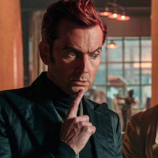 Image of Crowley as seen in Amazon Prime's Good Omens.