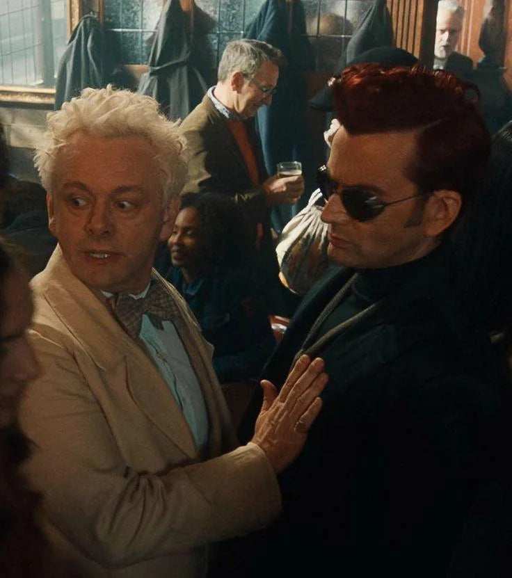 Aziraphale and Crowley as seen in Good Omens Season 2.