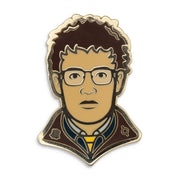 Photograph of a Good Omens enamel pin: Newt