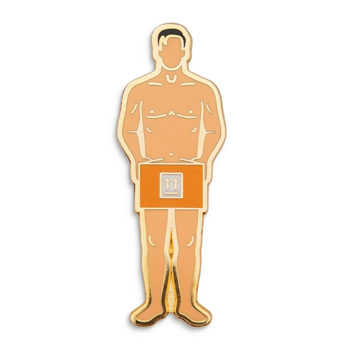 Photograph of a Good Omens enamel pin: Gabriel