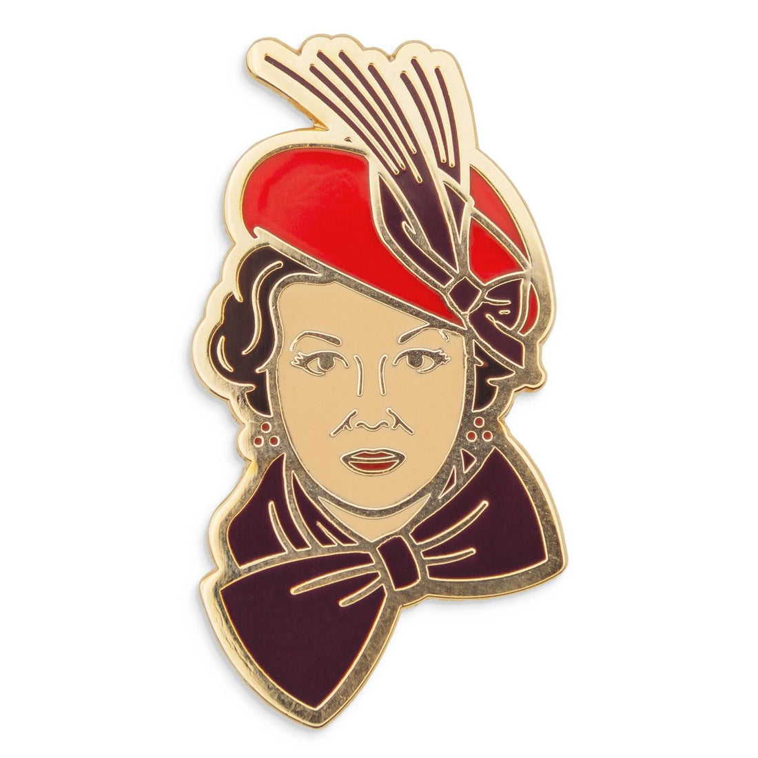 Photograph of a Good Omens enamel pin: Shax