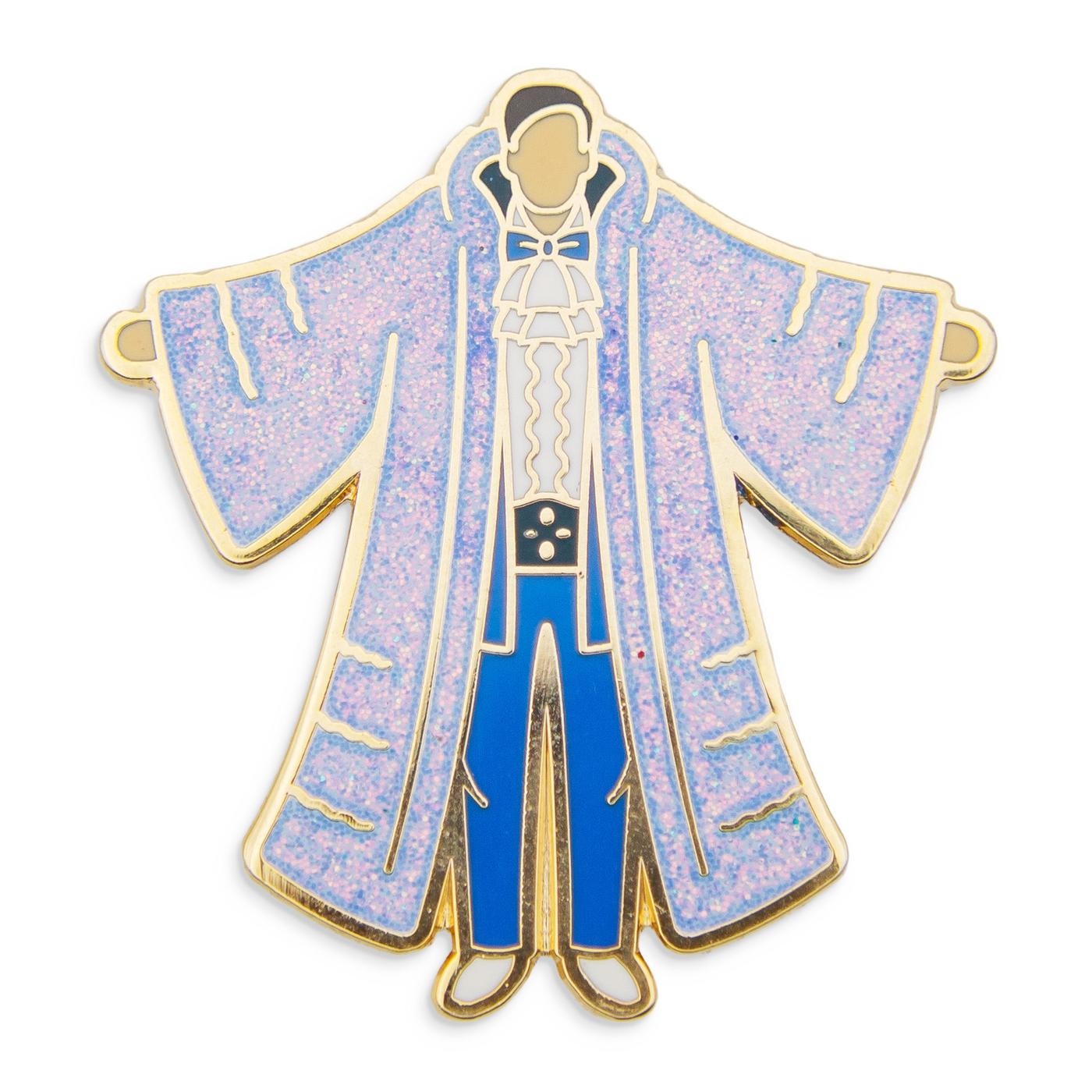 Photograph of a Good Omens enamel pin: Jim (Fabulous)