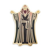 Photograph of a Good Omens enamel pin: Bildad the Shuhite