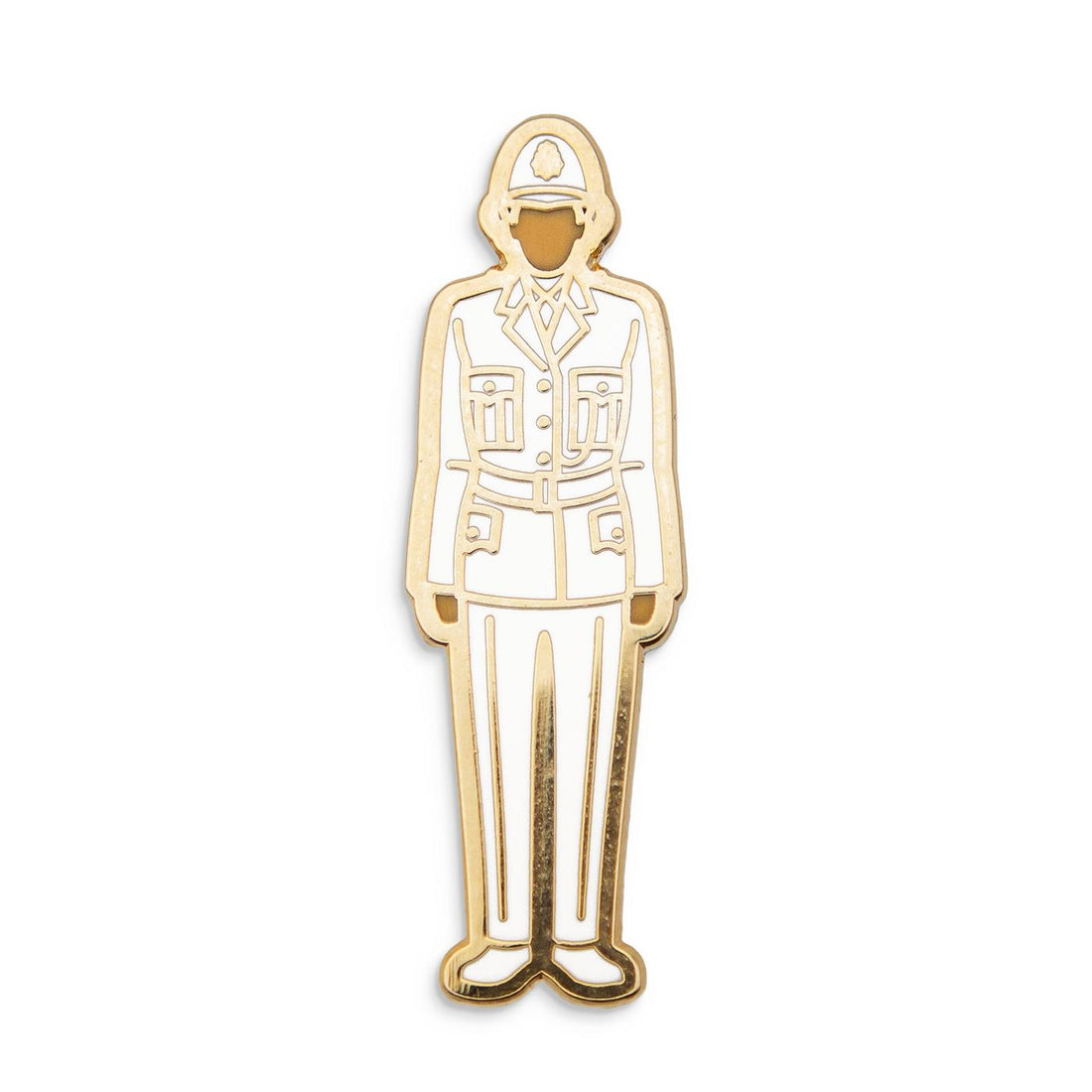 Photograph of a Good Omens enamel pin: Muriel