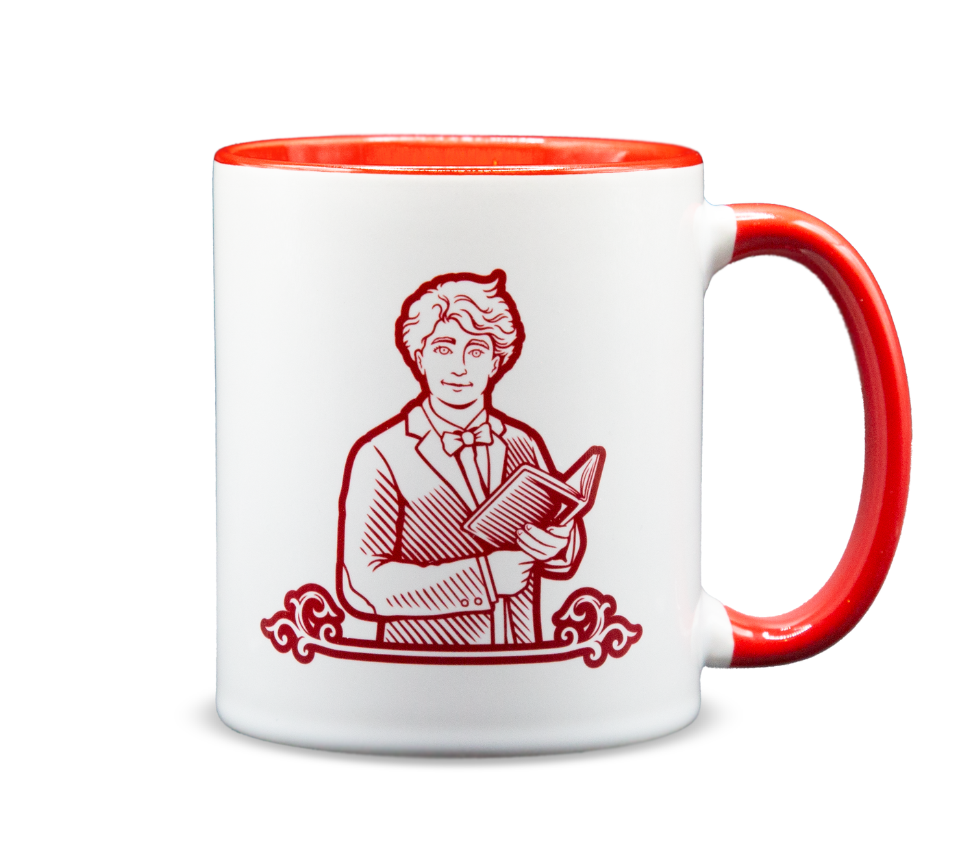 A.Z. fell and Co mug, featuring an illustration of Aziraphale.