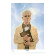 Illustration of Aziraphale by Paul Kidby, as seen in the illustrated edition of Good Omens.