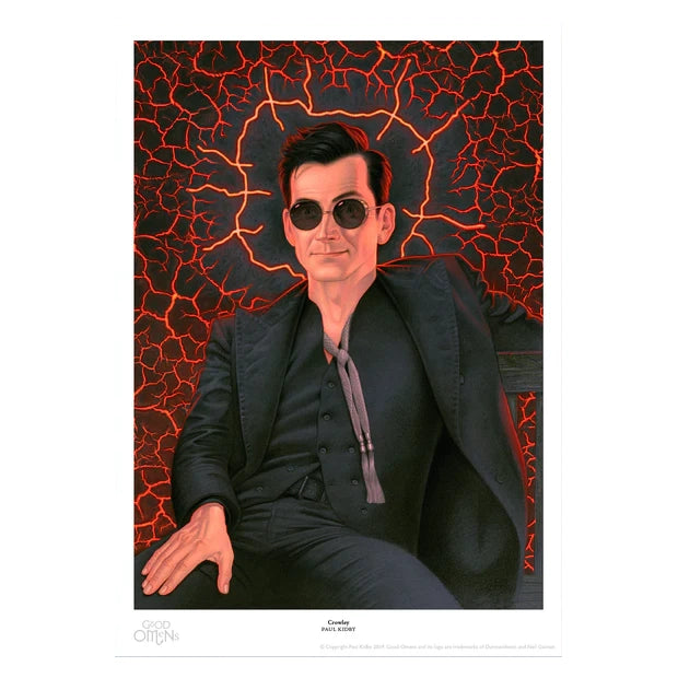 Illustration of Crowley by Paul Kidby, as seen in the illustrated edition of Good Omens.