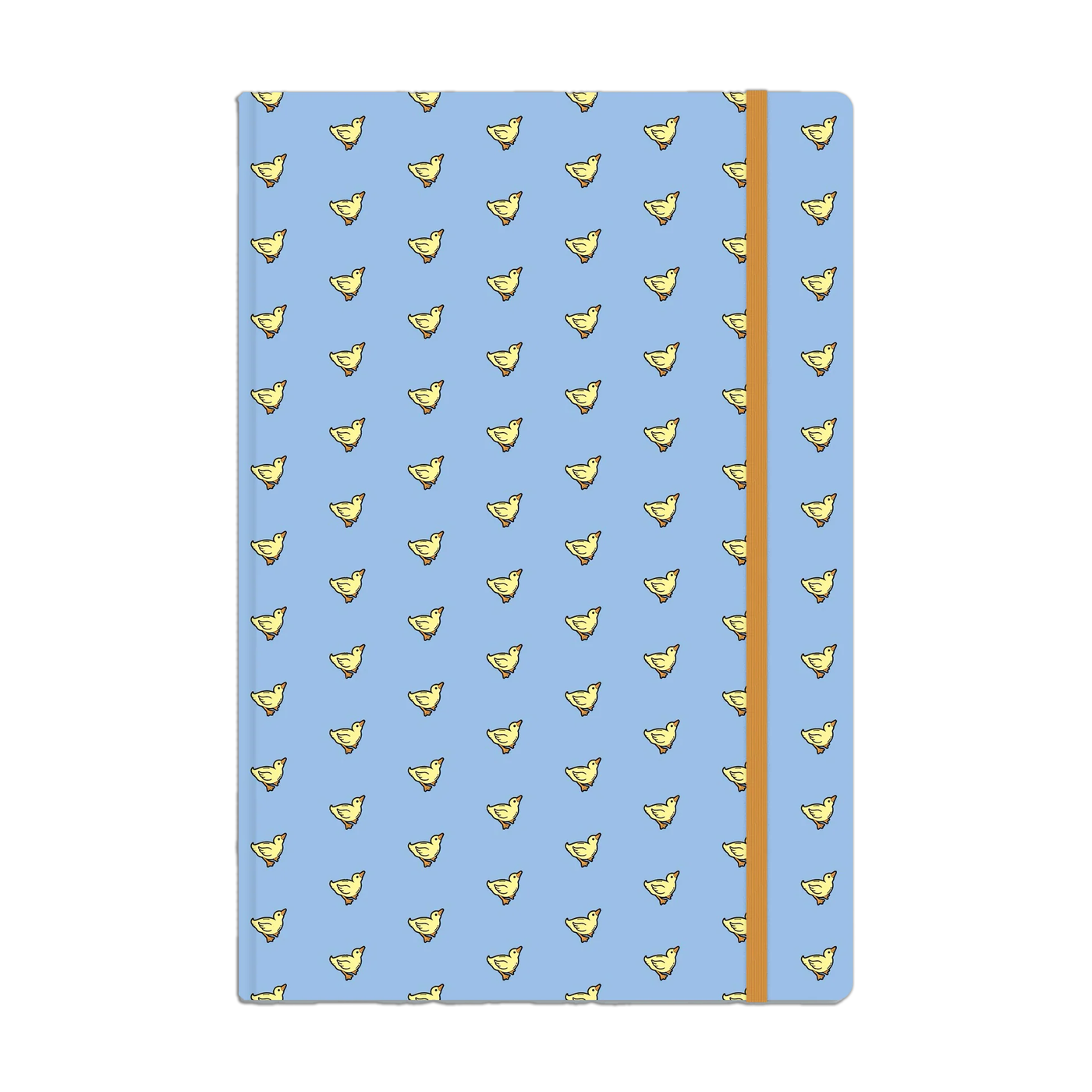 A blue notebook featuring ducks illustrated by Colleen Doran.