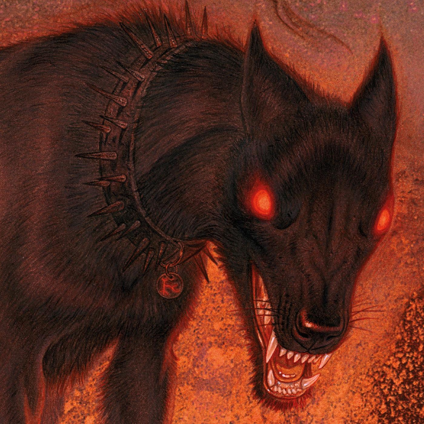 Closer look at Paul Kidby's Hellhound print.