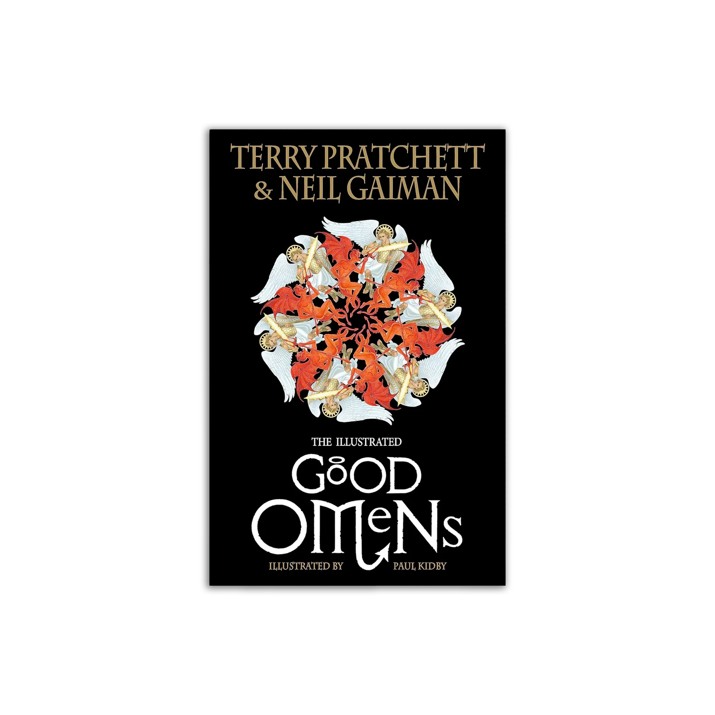 Cover of the illustrated edition of Good Omens, featuring artwork by Paul Kidby.