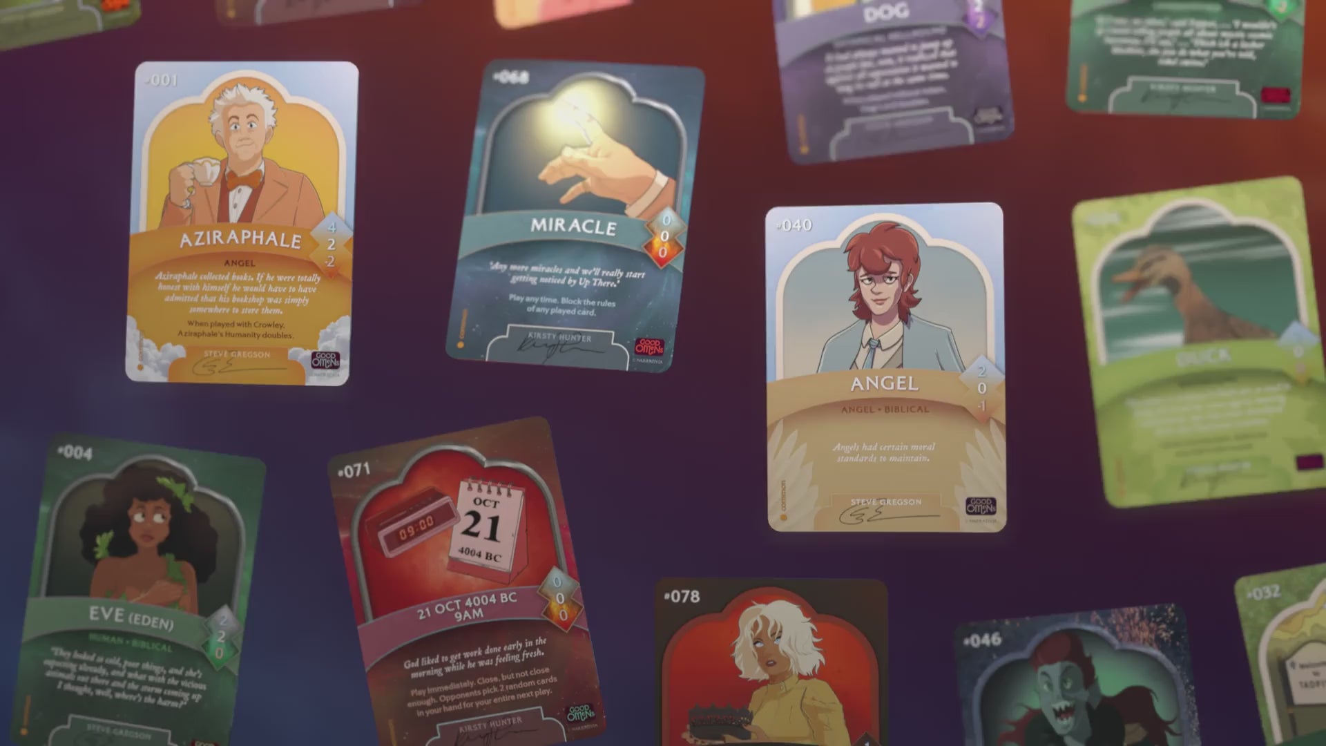 Load video: Animated video of Good Omens trading cards